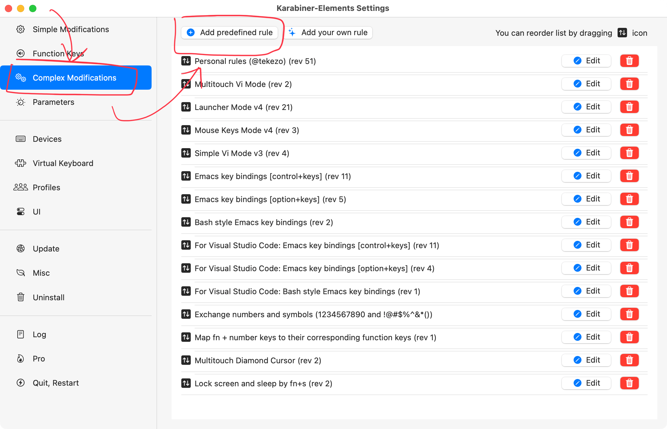 karabiner elements profiles