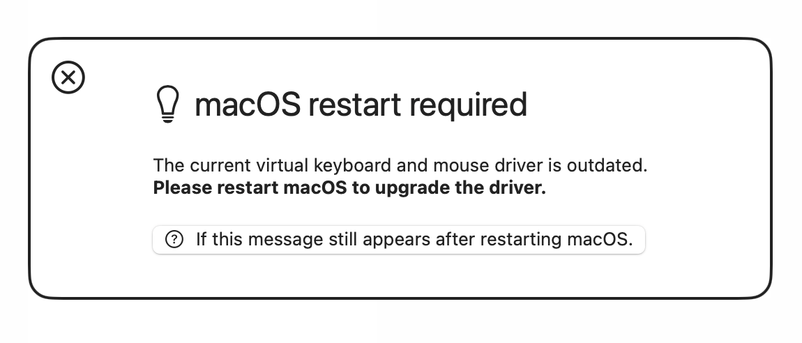 macOS restart required